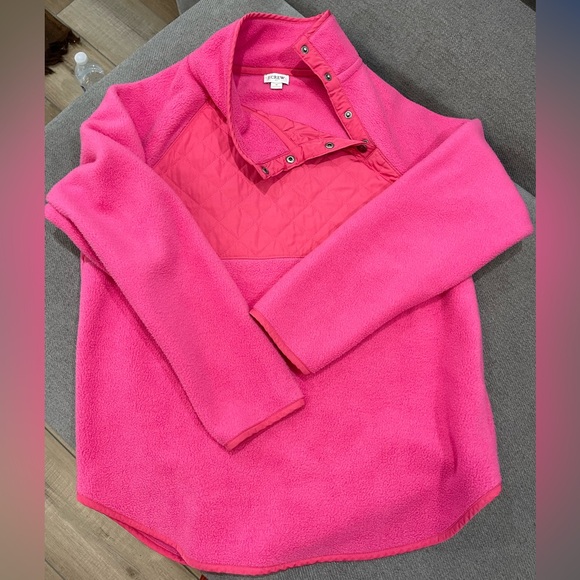 J. Crew Sweaters - J. Crew Sweater Pink Sweater Fleece Sweater Sweatshirt hot pink Size Small